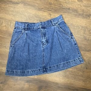 Vintage WE THE FREE Y2K Pleated Boho Denim Jean Mini Skirt Free People